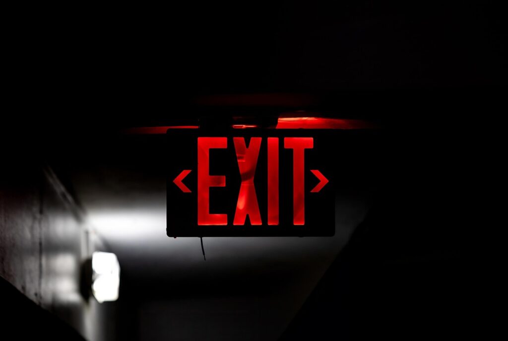exit sign martyn's law event